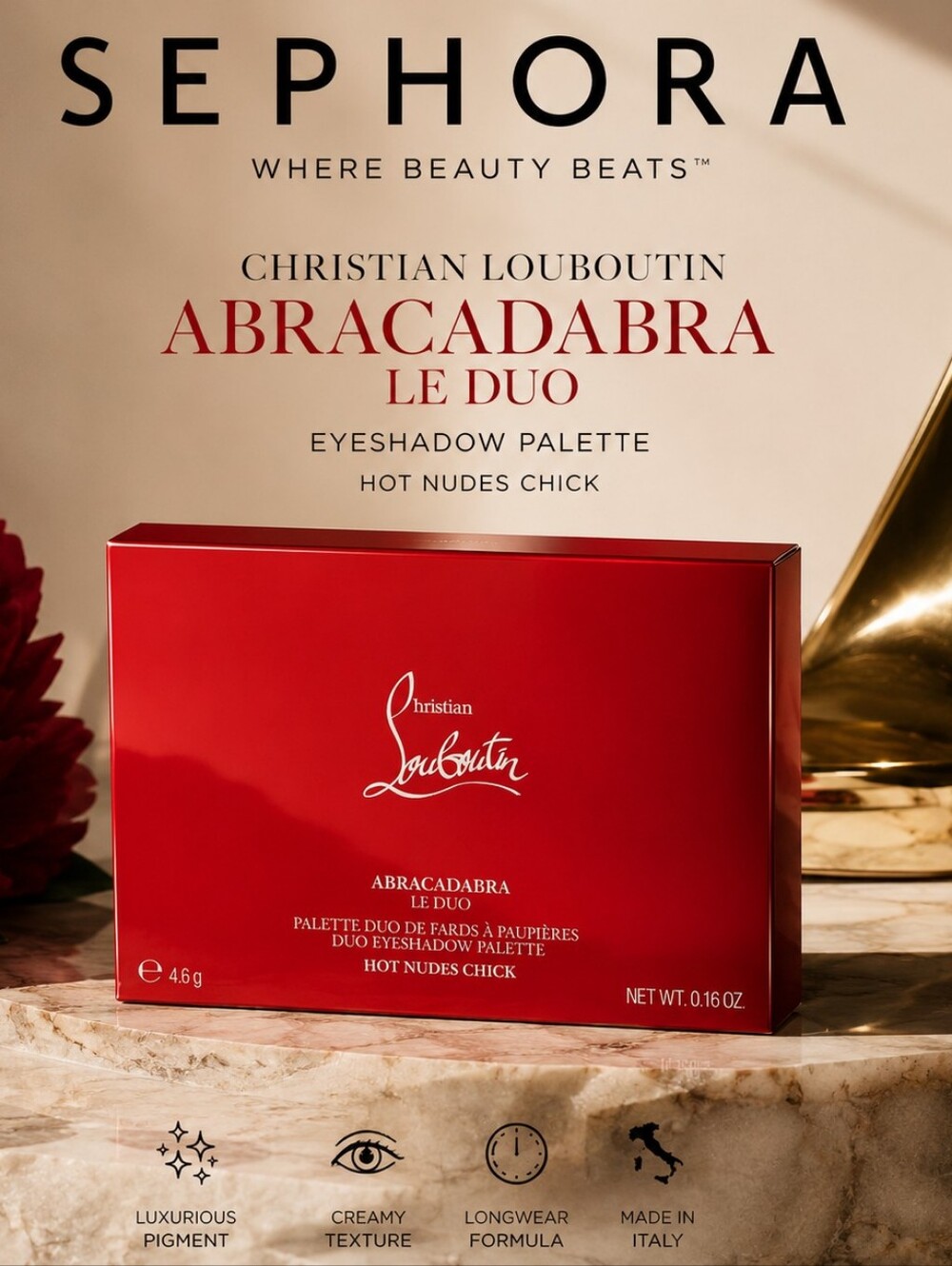 Christian Louboutin Abracadabra Le Duo Eyeshadow Palette Hot Nudes Chick NIB